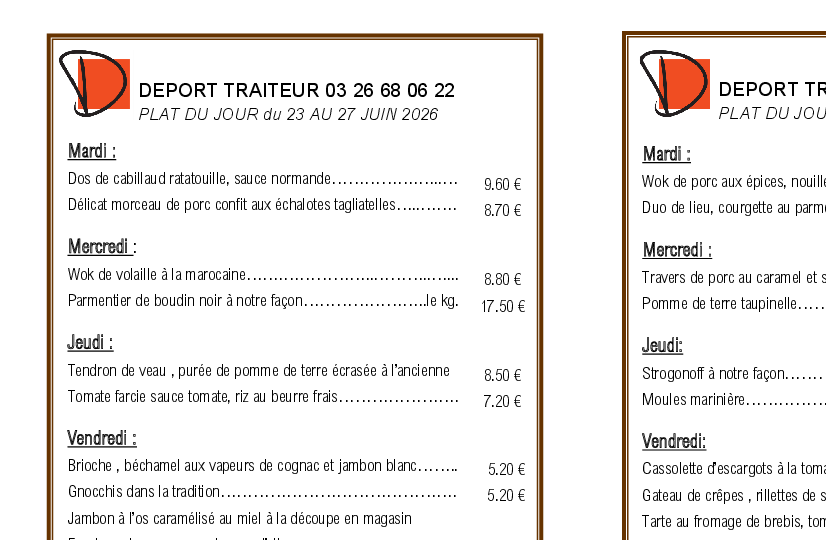 Preview Menu
